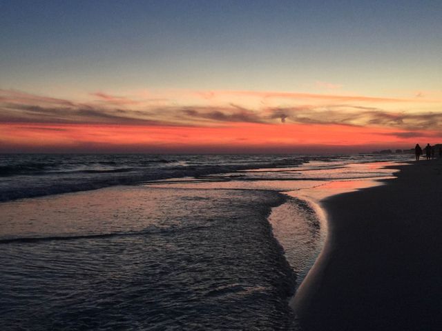 Stunning Sunset Over Calm Beach Waves - Download Free Stock Photos Pikwizard.com