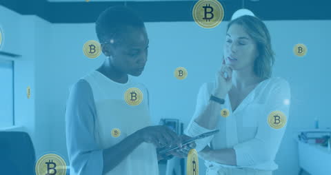 Business People Discussing Cryptocurrency Concepts in Office