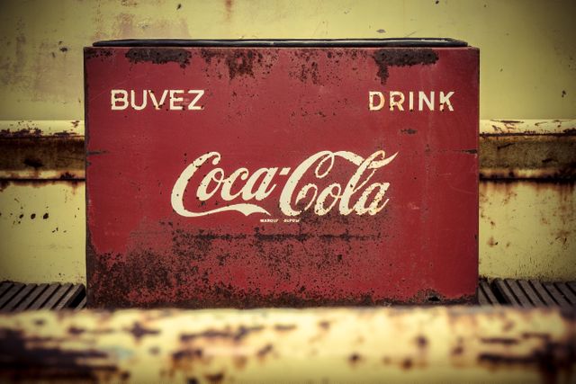 Vintage Coca-Cola Cooler With Weathered Surface - Download Free Stock Photos Pikwizard.com