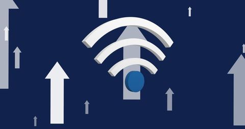 Global Online Communication Concept with Wi-Fi and Arrows - Download Free Stock Images Pikwizard.com