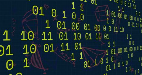 Binary Code and Mathematical Formulas on Digital Background - Download Free Stock Images Pikwizard.com