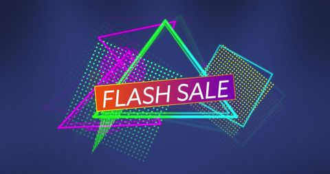 Vibrant Flash Sale Promotion with Neon Geometric Accents
