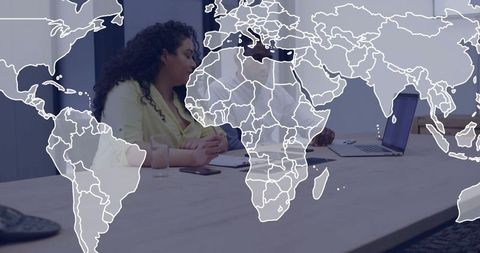 Global business strategy meeting with diverse colleagues