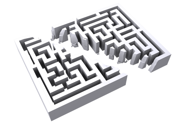 White Broken Maze on Transparent Background, Symbolizing Obstacles and Challenges - Download Free Stock Videos Pikwizard.com