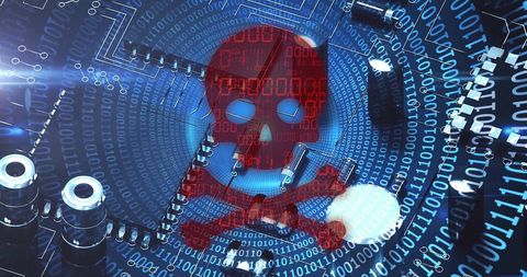 Digital Security Threat Symbolized by Binary Skull - Download Free Stock Images Pikwizard.com