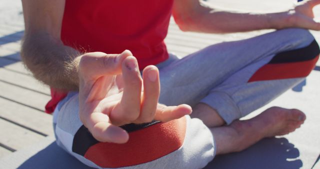 Man Meditating Outdoors Practicing Yoga - Download Free Stock Images Pikwizard.com