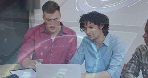 Team Collaboration with Futuristic Technology Interface