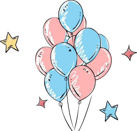 Whimsical Transparent Hand-Drawn Festive Balloons and Stars - Download Free Stock Videos Pikwizard.com