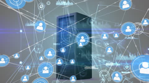 Digital Connection and Data Networking with Server Rack