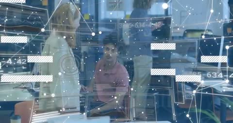 Team Collaboration Enhanced by Futuristic Data Visuals