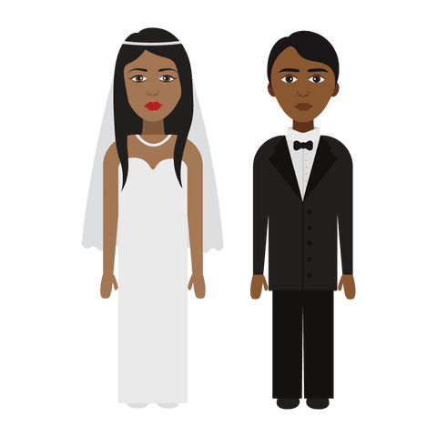 diverse wedding couple illustration on transparent background - Download Free Stock Videos Pikwizard.com