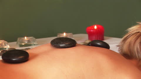 Relaxing Hot Stone Massage at Peaceful Spa