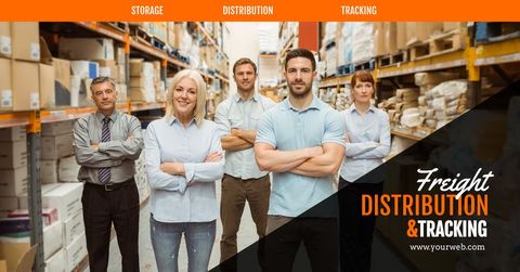 Confident Warehouse Team Promoting Logistics Services - Download Free Stock Templates Pikwizard.com