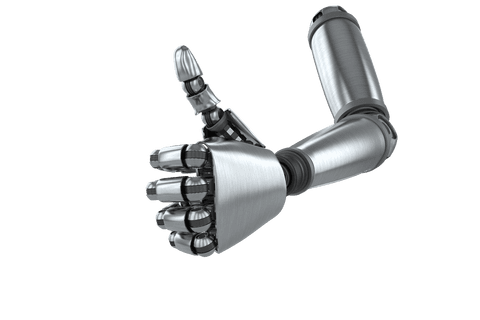 robotic hand displaying thumbs up gesture on transparent background - Download Free Stock Videos Pikwizard.com
