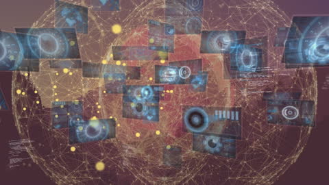 Futuristic Digital Data Processing over Global Network Map