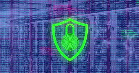 Digital Data Security with Padlock and Server Room Matrix - Download Free Stock Images Pikwizard.com