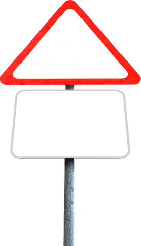 transparent traffic sign with blank panels and warning symbol - Download Free Stock Videos Pikwizard.com