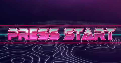 Retro Video Game Start Screen with Neon Text Animation - Download Free Stock Images Pikwizard.com