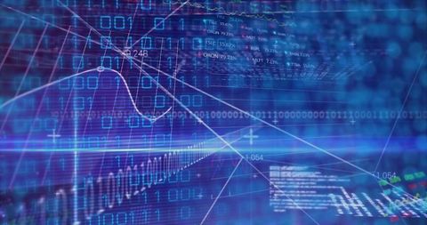 Abstract Digital Data Visualization with Financial Graphs