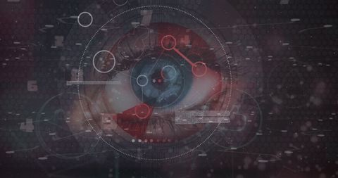Futuristic Human Eye with Digital Interface Overlay in Abstract Background - Download Free Stock Images Pikwizard.com