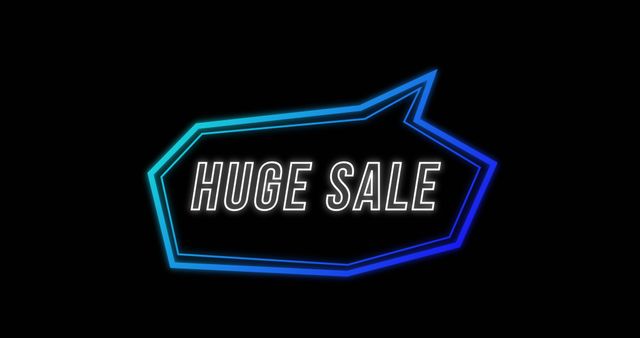 Retro Neon Huge Sale Advertising Banner - Download Free Stock Images Pikwizard.com