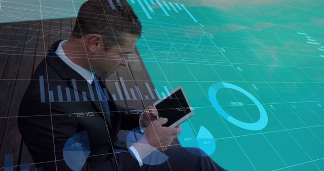 Businessman Analyzing Digital Data on Tablet with Financial Graphs - Download Free Stock Images Pikwizard.com