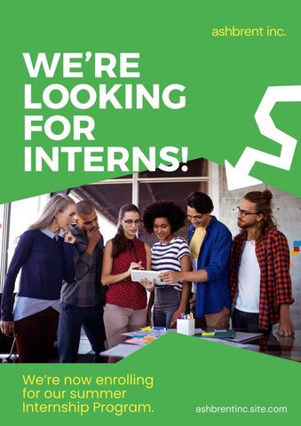 interns discussing ideas in modern office promoting recruitment - Download Free Stock Templates Pikwizard.com