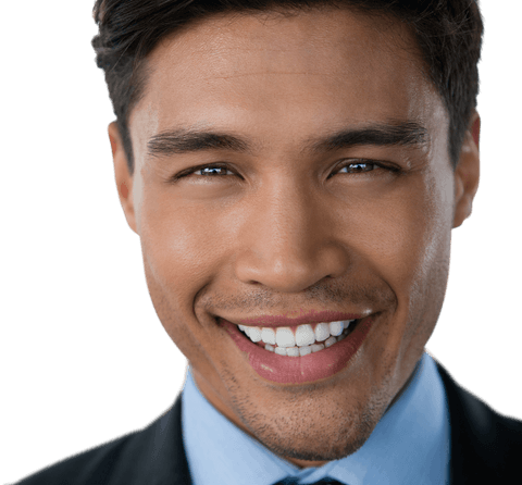 Smiling Businessman on Transparent Background with Formal Attire