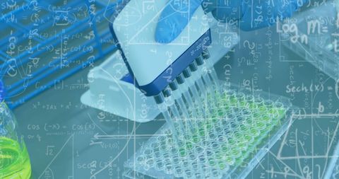 Research scientist using multichannel pipette in laboratory setting