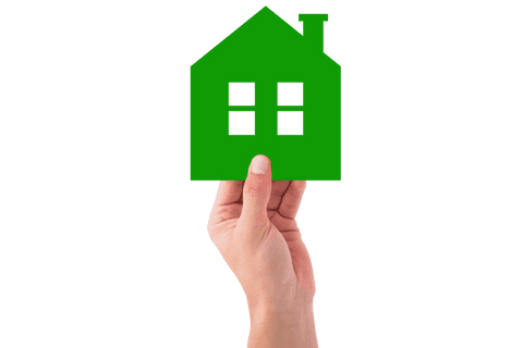 Hand Holding Green House Silhouette Transparent Background