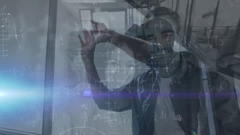 Math Equations Overlaying International Business Environment