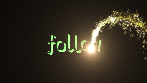 Digital Text Animation with Golden Light Trails for Social Media
