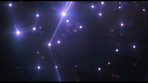 Glowing Digital Network of Moving Neon Connections