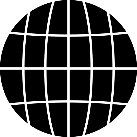 Minimalist wireframe globe on transparent background for technology design