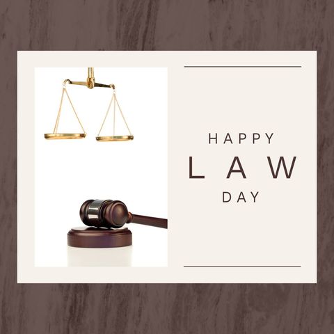 law day celebration card with justice scale and gavel design - Download Free Stock Templates Pikwizard.com
