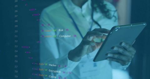 Innovative Professional Woman Engages with Technology in Office Setting