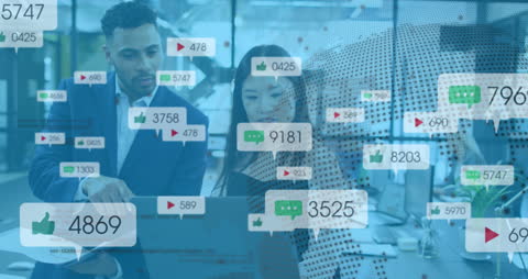 Diverse Team Analyzing Global Data Trends