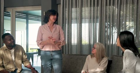 Diverse group therapy session focusing on mental health and communication