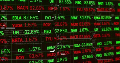 Digital Stock Market Display With Fluctuating Data - Download Free Stock Images Pikwizard.com