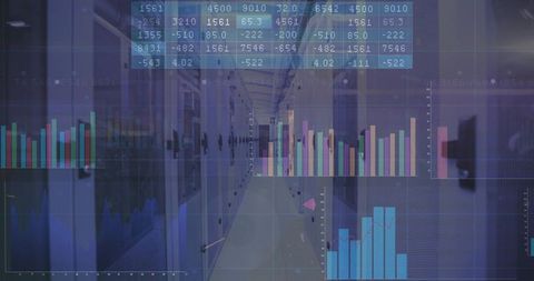 Data Center Server Aisle with Analytics Overlay