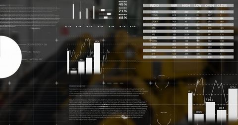 Financial Data Analysis with Virtual Graphics Overlay - Download Free Stock Images Pikwizard.com