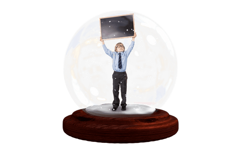 transparent snow globe with schoolboy holding blackboard - Download Free Stock Videos Pikwizard.com