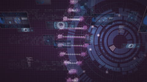 Abstract Digital Interface with Molecular Patterns in Motion