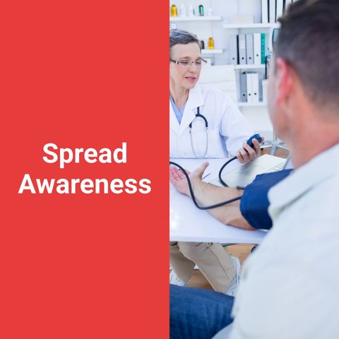 Doctor Checking Blood Pressure for Health Awareness Campaign - Download Free Stock Templates Pikwizard.com