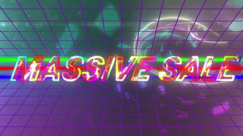 Massive Sale Text in Vibrant Retro Style Digital Design