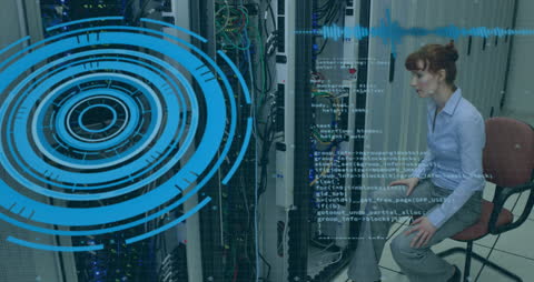 Female IT Professional Monitoring Servers and Data Insights