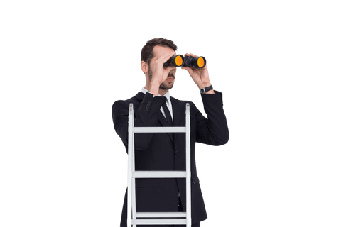 transparent businessman climbing ladder searching vision future - Download Free Stock Videos Pikwizard.com