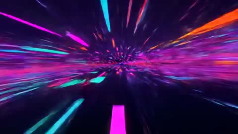 Neon Lights Forming Glowing Color Tunnel in Digital Void
