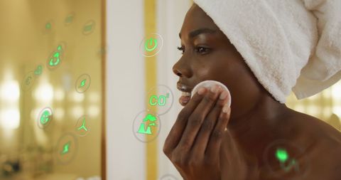 Digital Interface Enhancing Skincare Routine - Download Free Stock Images Pikwizard.com