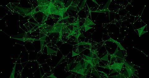 Abstract Green Polygonal Network on Black Background - Download Free Stock Images Pikwizard.com